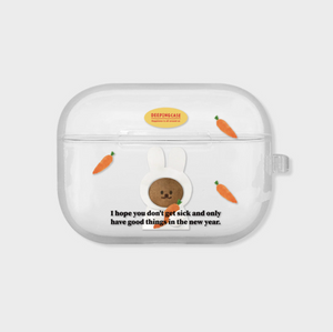 [DEEPING CASE] 행복한 토끼 Clear Airpods Case