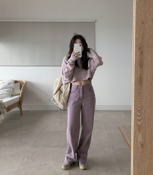 [SLOWAND] # SLOWMADE Today Mute Lavender Denim Pants