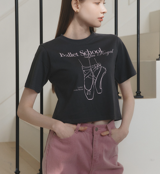 [Letter from Moon] Toe Shoes T-shirts (Charcoal)