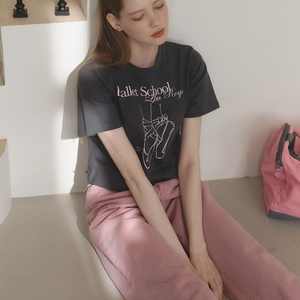 [Letter from Moon] Toe Shoes T-shirts (Charcoal)