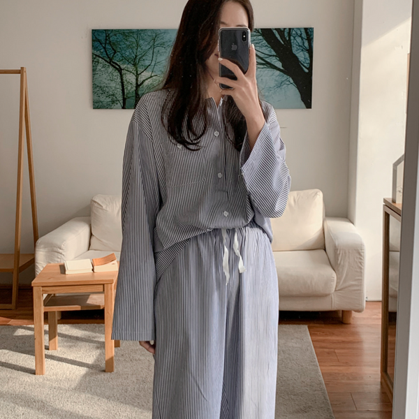 [Juuneedu] Slower Stripe Pyjama Set