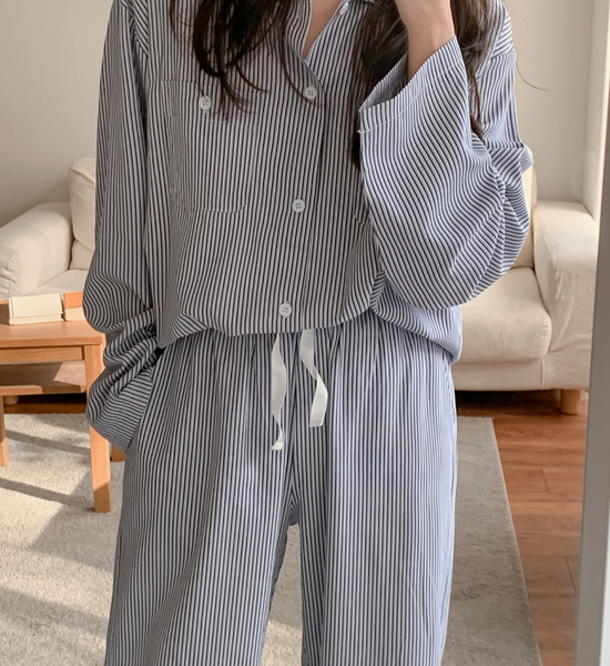 [Juuneedu] Slower Stripe Pyjama Set