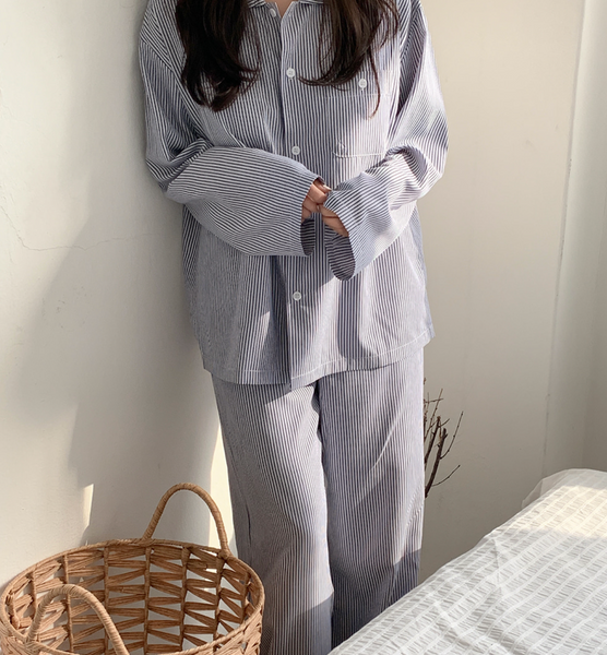 [Juuneedu] Slower Stripe Pyjama Set