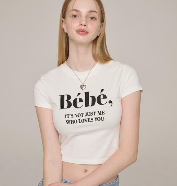 [NOIRNINE] Bébé Crop T-shirts (IVORY)