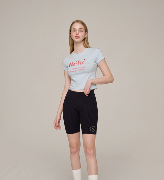 [NOIRNINE] Bébé Crop T-shirts (BLUE)