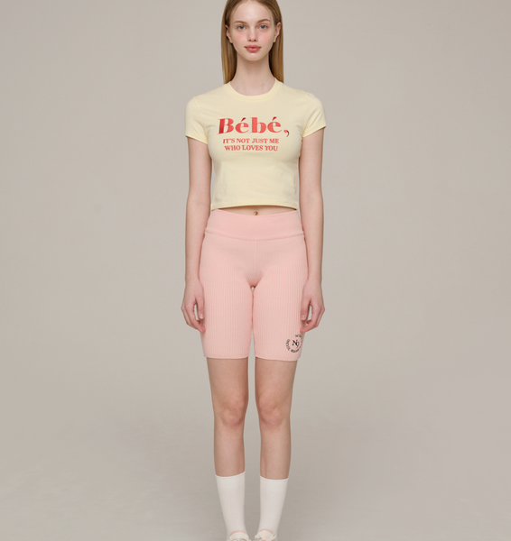 [NOIRNINE] Bébé Crop T-shirts (YELLOW)