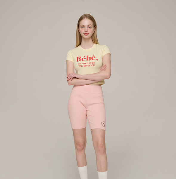 [NOIRNINE] Bébé Crop T-shirts (YELLOW)