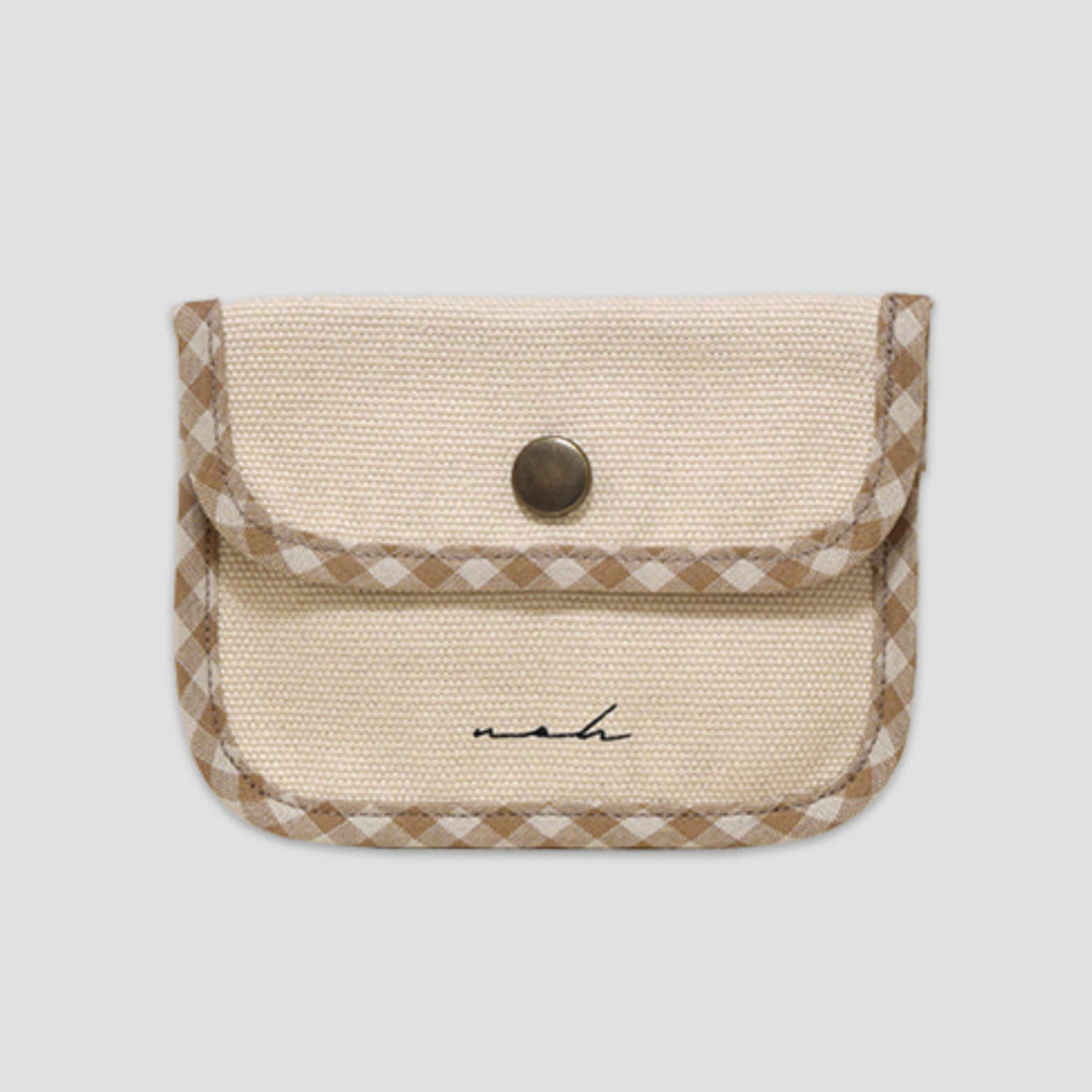 [noh] Signature Mini Wallet (Beige Check)