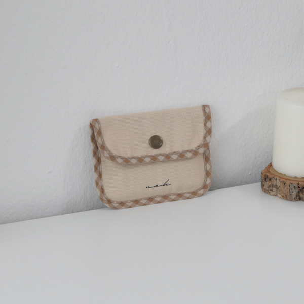 [noh] Signature Mini Wallet (Beige Check)