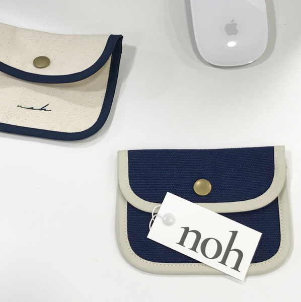 [noh] Signature Mini Wallet (Navy)