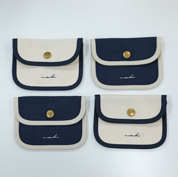 [noh] Signature Mini Wallet (Ivory/navy)