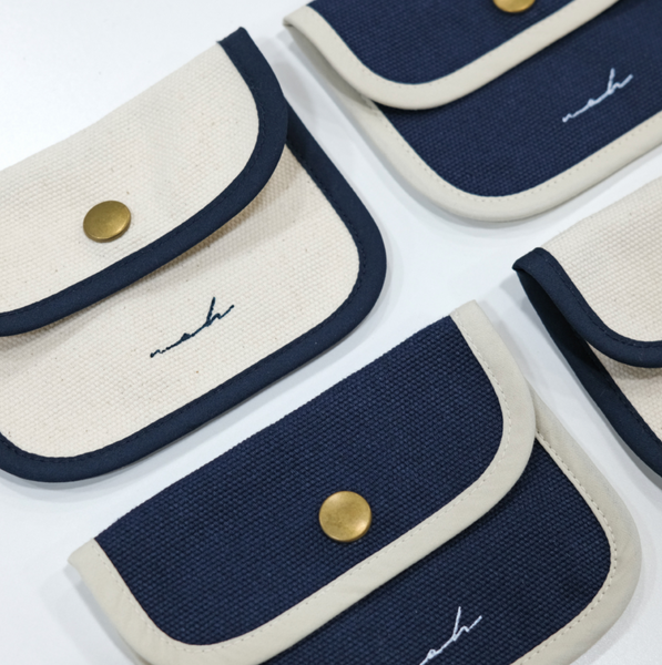 [noh] Signature Mini Wallet (Ivory/navy)