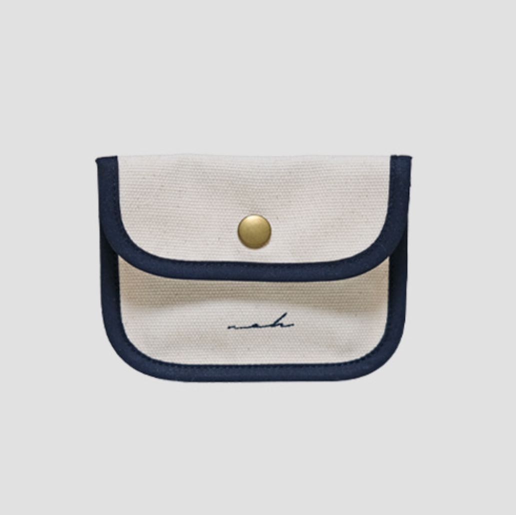 [noh] Signature Mini Wallet (Ivory/navy)