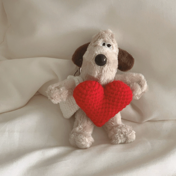 Gromit Heart Keyring