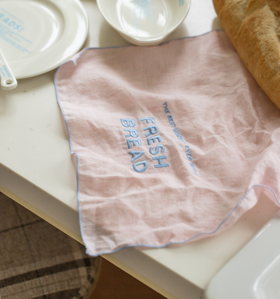 [momur] [Weekend 5] Linen Kitchen Cloth (Pink)