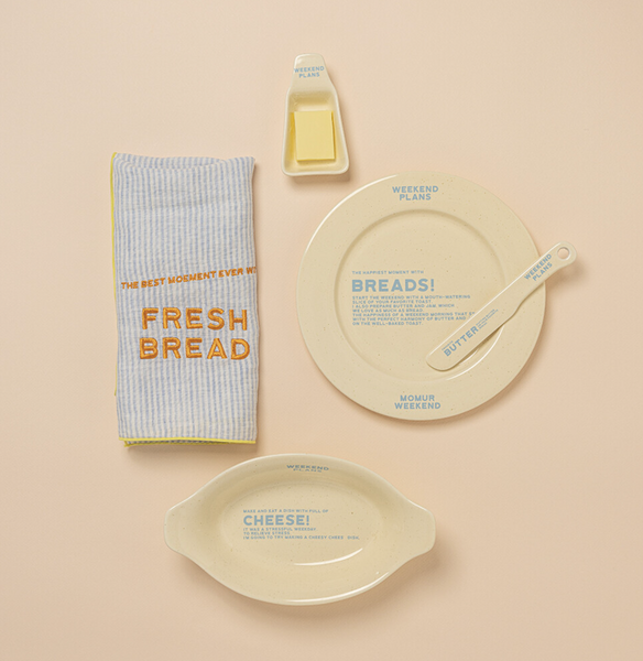 [momur] [Weekend 5] Linen Kitchen Cloth (Skyblue)