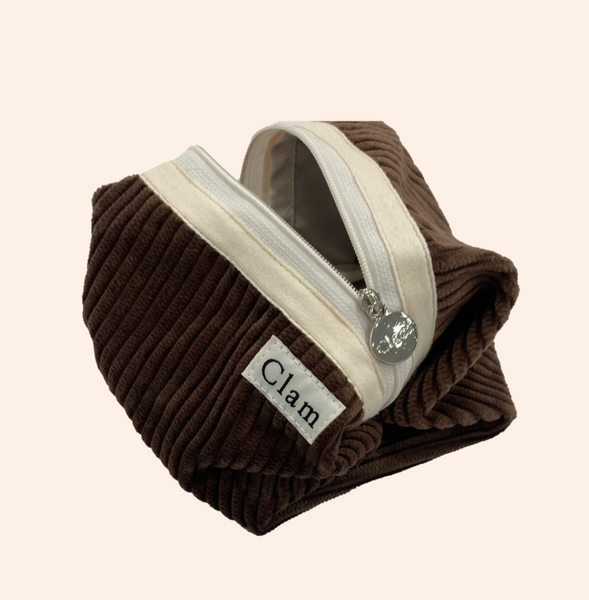 [Clam] Clam Round Pouch (Corduroy Chocolate)