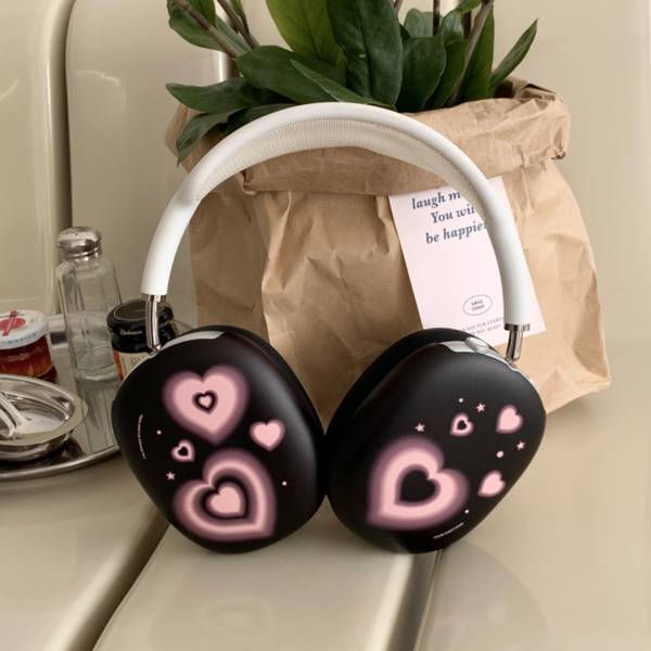 [your emotions] Plumpily Heart Black Airpods Max Case