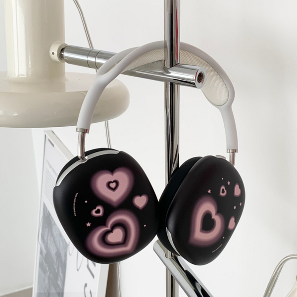 [your emotions] Plumpily Heart Black Airpods Max Case