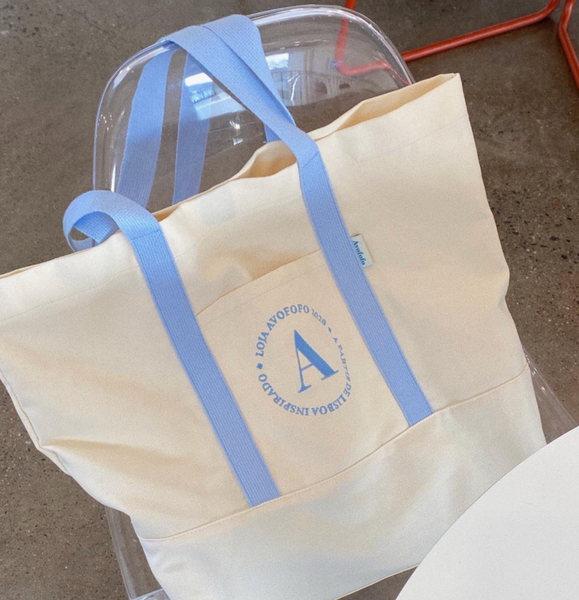 [Avofofo] Embroidery Butter Blue Shoulder Bag