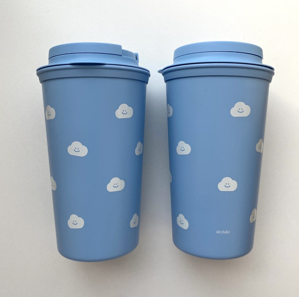 [skyfolio] Pattern Reusable Tumbler (Blue) 450ml