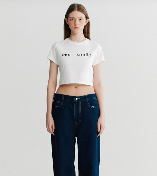 [O!Oi] LAYERED LOGO CROP T-SHIRT (4Colours)