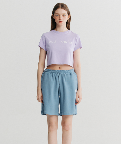 [O!Oi] LAYERED LOGO CROP T-SHIRT (4Colours)