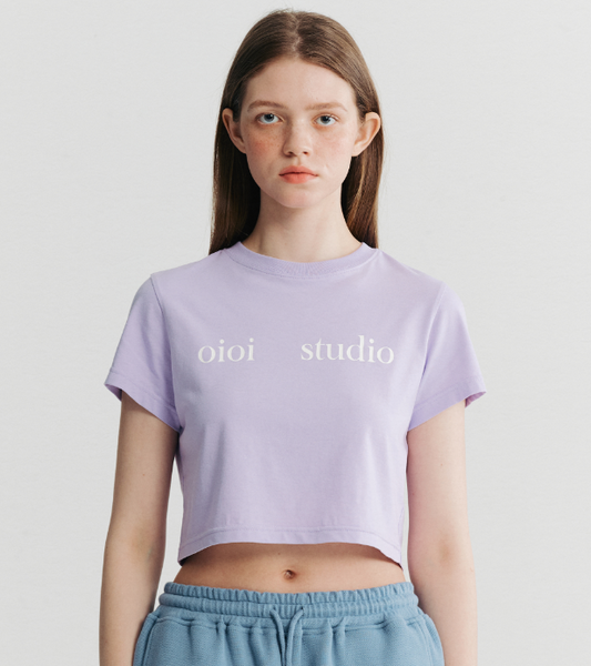 [O!Oi] LAYERED LOGO CROP T-SHIRT (4Colours)