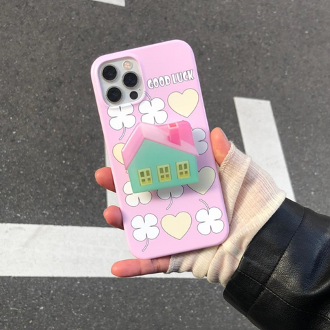 [TML] GOOD LUCK Clover Matte Hard Phone Case