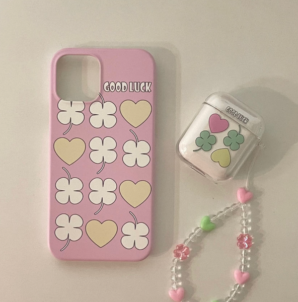 [TML] GOOD LUCK Clover Matte Hard Phone Case