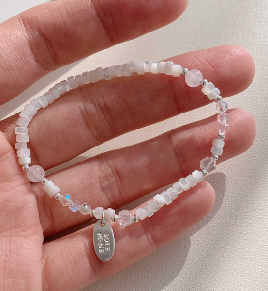 [SOYE PI-NE] [Silver925/SOMBI] Pure White Pineapple Silver Ball Bracelet (3 sizes)