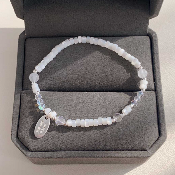 [SOYE PI-NE] [Silver925/SOMBI] Pure White Pineapple Silver Ball Bracelet (3 sizes)