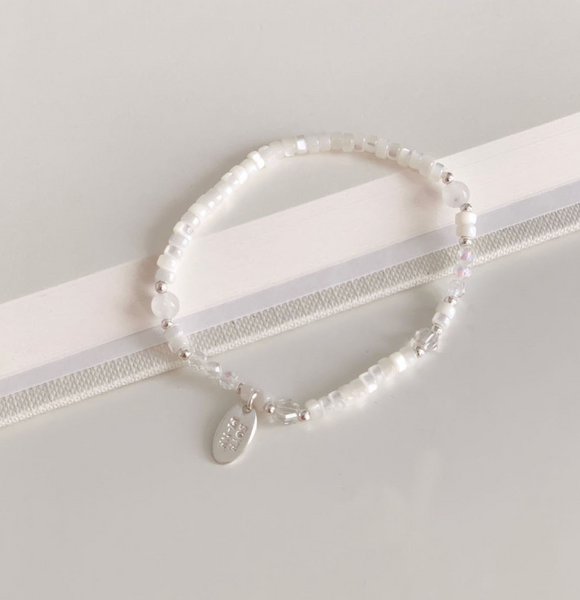 [SOYE PI-NE] [Silver925/SOMBI] Pure White Pineapple Silver Ball Bracelet (3 sizes)