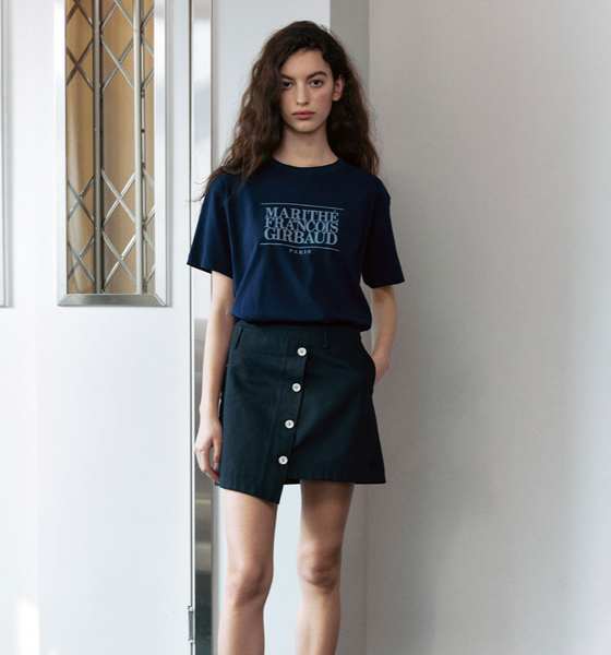 [MARITHÉ FRANÇOIS GIRBAUD] MOUVEMENT CLASSIC LOGO TEE navy