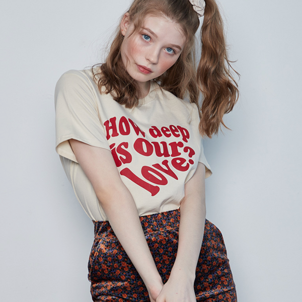 [LUVISTRUE] IN LOVE TEE(CREAM)