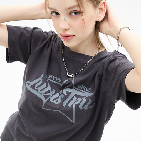 [LUVISTRUE] DN STAR LOGO TEE(CHARCOAL)