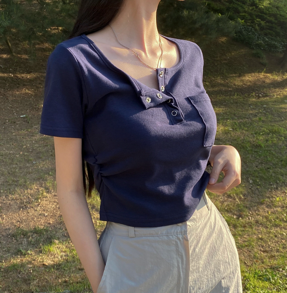 [CREAM CHEESE] [MADE] Single Short-Sleeved Cotton Crop T-shirt