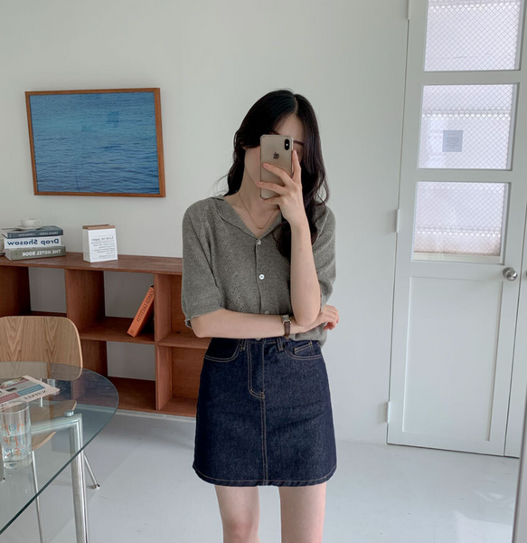 [REALCOCO] Bamboo Short-Sleeved Cardigan