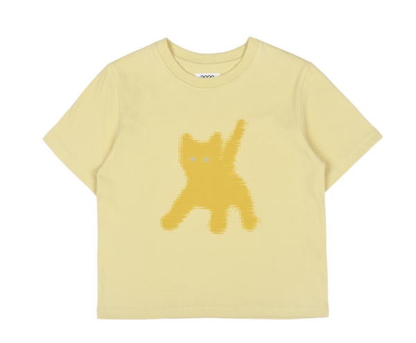 [aeae] FLASHED CATS EYE CROP T-SHIRTS [Yellow]