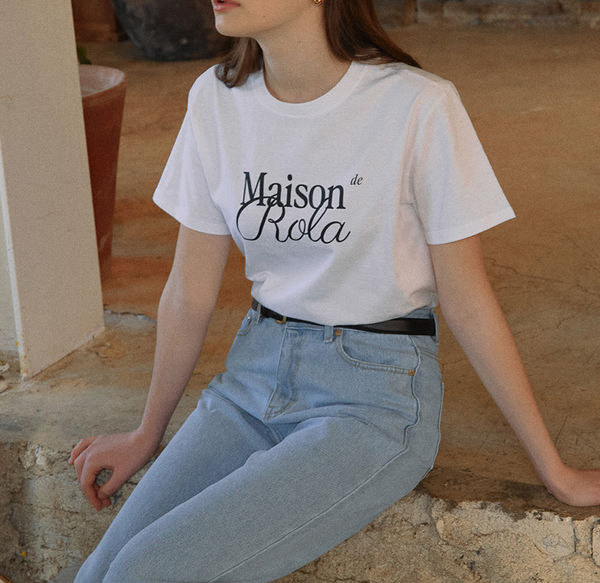 [rola rola] MAISON DE ROLA HALF T-SHIRTS WHITE