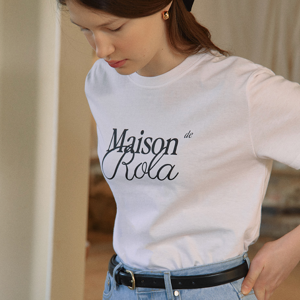 [rola rola] MAISON DE ROLA HALF T-SHIRTS WHITE