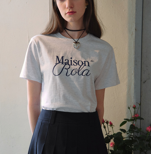 [rola rola] MAISON DE ROLA HALF T-SHIRTS MELANGE GRAY