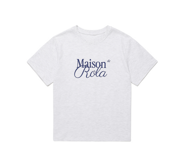 [rola rola] MAISON DE ROLA HALF T-SHIRTS MELANGE GRAY