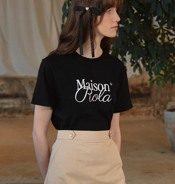 [rola rola] MAISON DE ROLA HALF T-SHIRTS BLACK