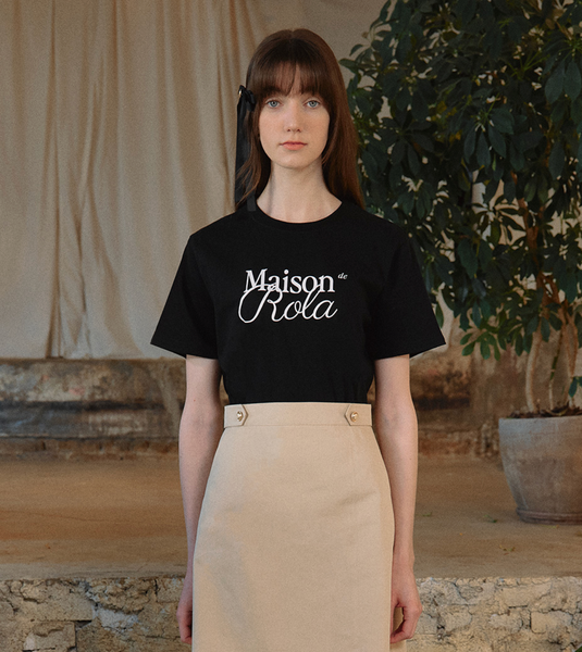 [rola rola] MAISON DE ROLA HALF T-SHIRTS BLACK