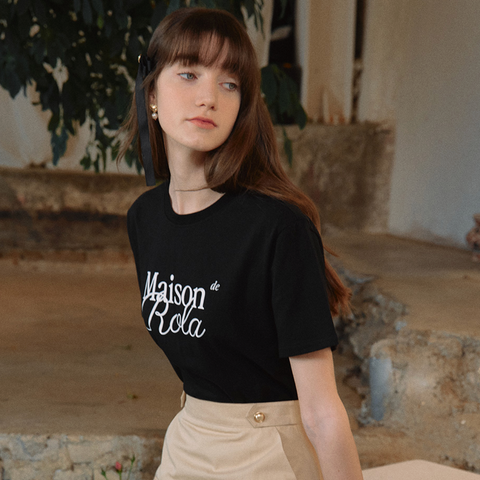 [rola rola] MAISON DE ROLA HALF T-SHIRTS BLACK