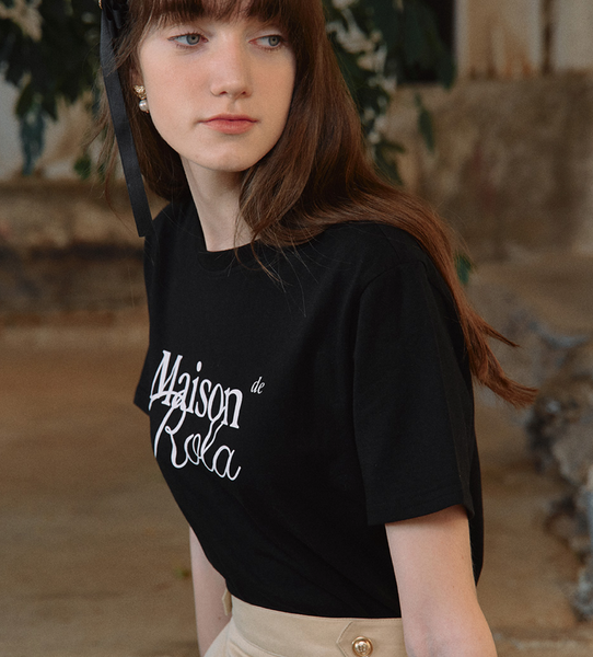 [rola rola] MAISON DE ROLA HALF T-SHIRTS BLACK