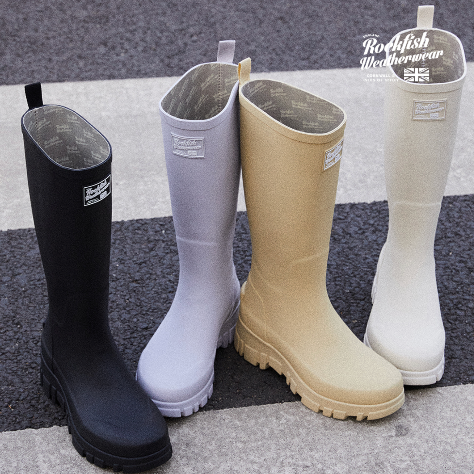 [Rockfish Weatherwear] FLATFORM RAIN BOOTS LONG (4Colours)