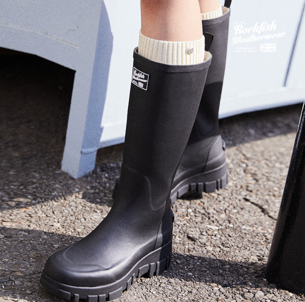 [Rockfish Weatherwear] FLATFORM RAIN BOOTS LONG (4Colours)