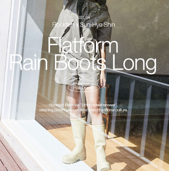 [Rockfish Weatherwear] FLATFORM RAIN BOOTS LONG (4Colours)
